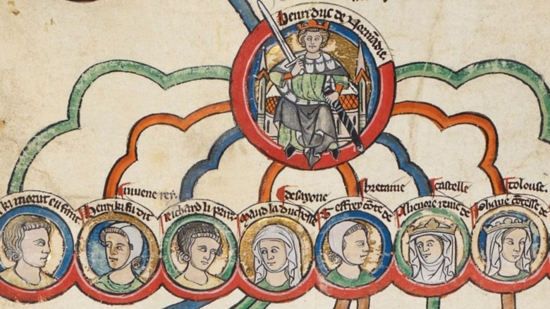 illustrated family tree of Henry II and children