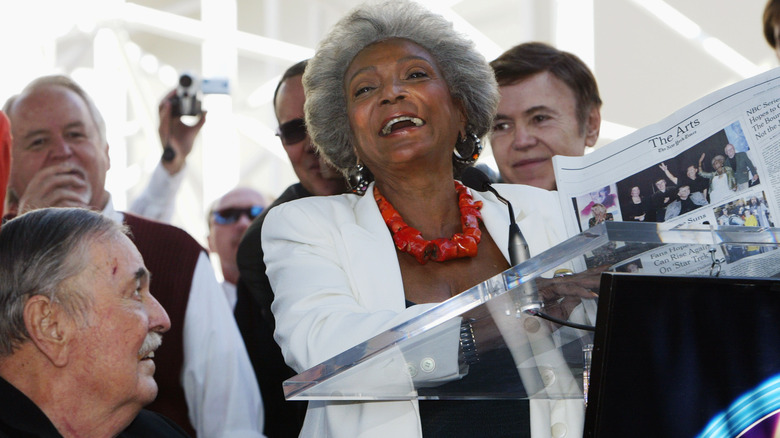 James Doohan and Nichelle Nichols at press conference