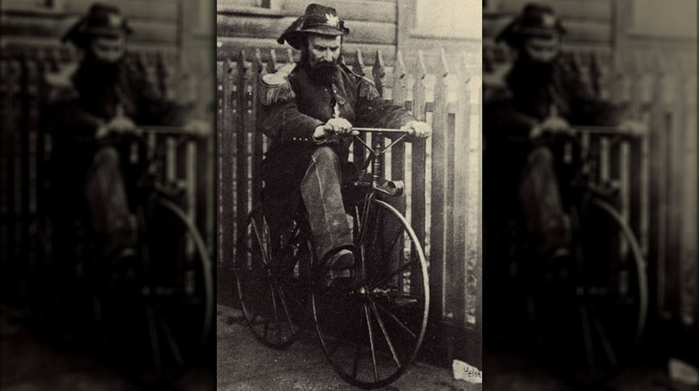 Emperor Norton I riding a bicycle