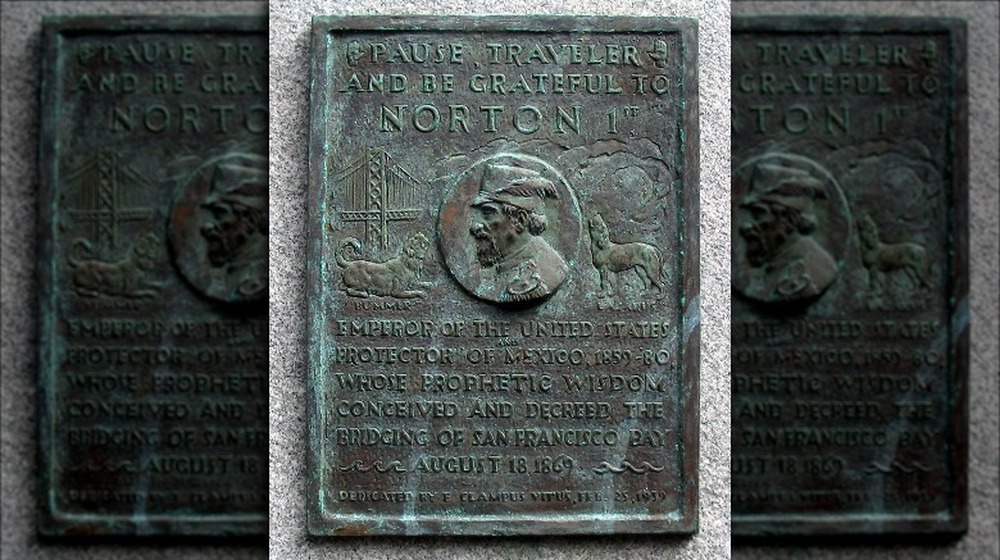 Plaque in honor of Emperor Norton in San Francisco