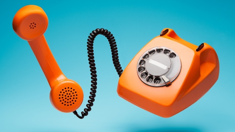 orange telephone