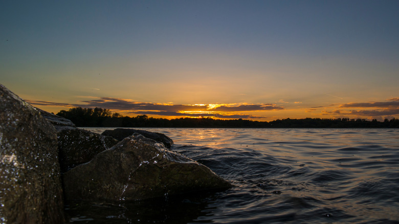 Sun rising above Lough Neagh