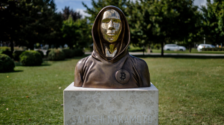 A monument to Satoshi Nakamoto in Budapest, Hungary