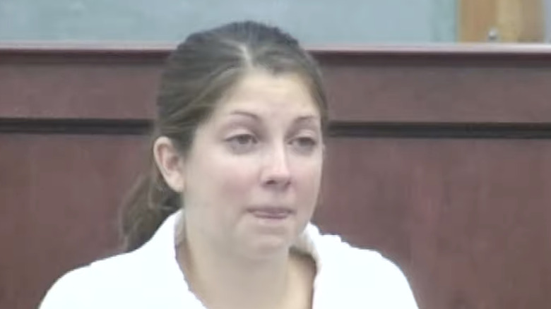 Louise Ogborn crying on trial