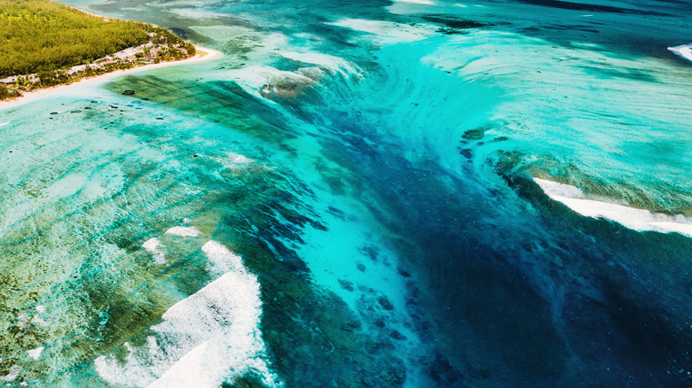 Close-up of Mauritius' waterfall