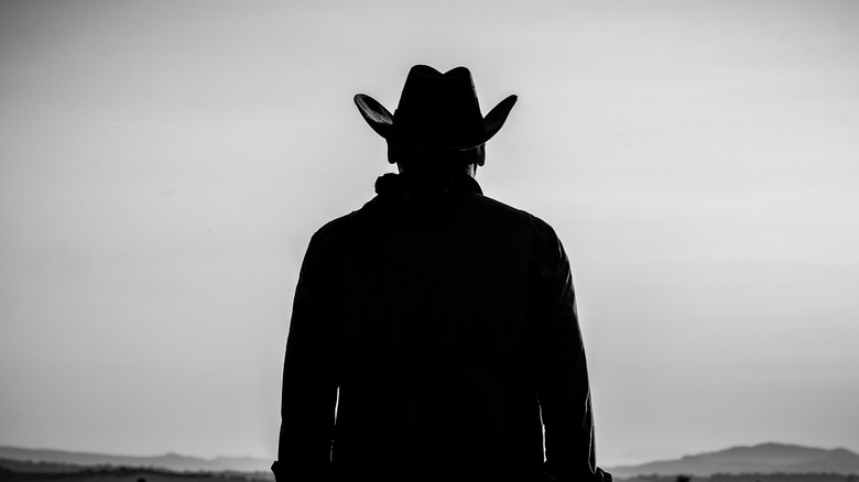 Cowboy and empty landscape