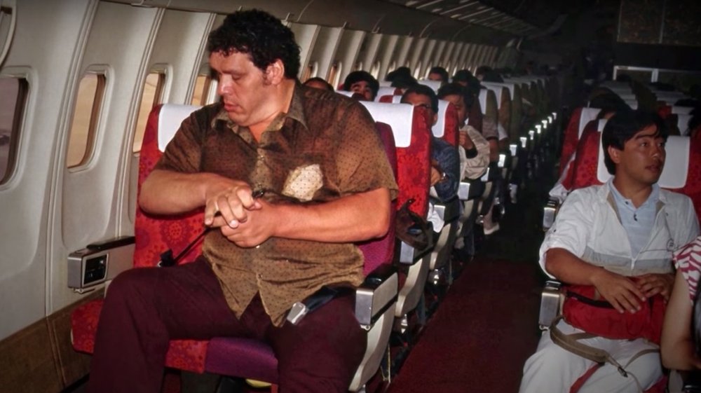 Andre the Giant on a plane