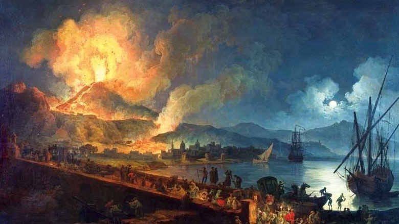 painting depicting eruption of vesuvius