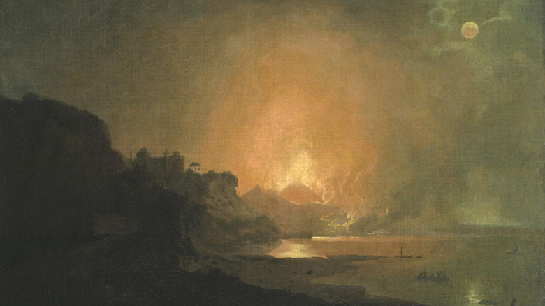 Painting of Vesuvius erupting