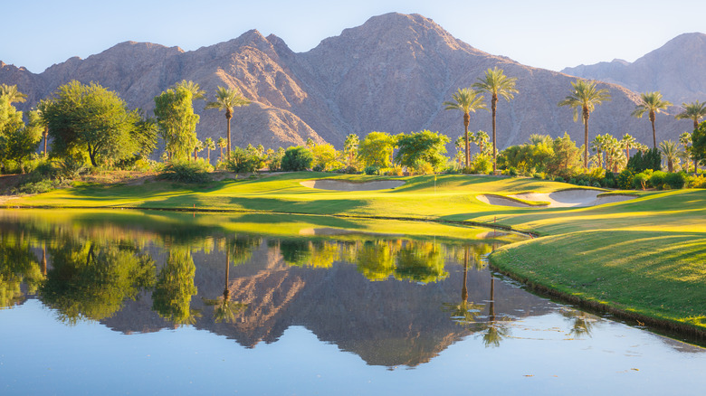 Golf course in mountains 