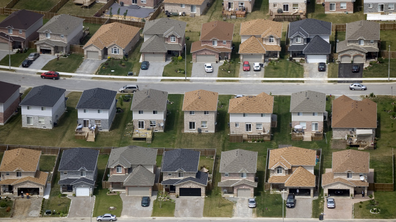 Rows of suburban houses 