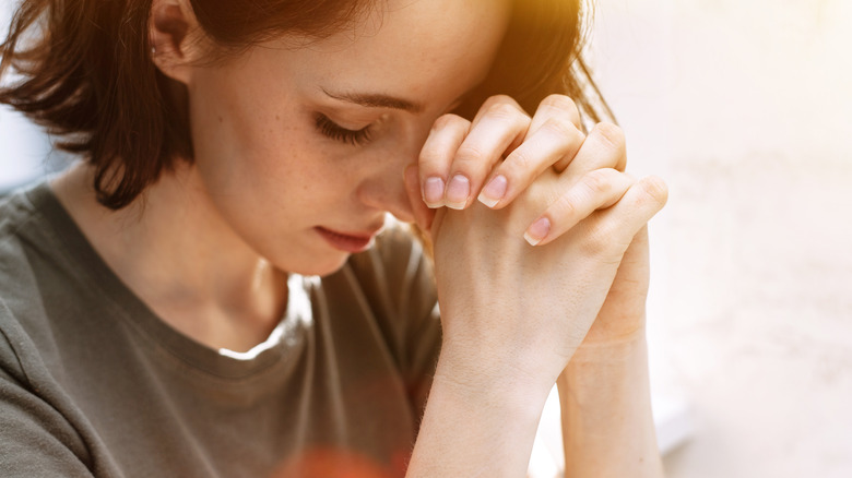 A woman praying