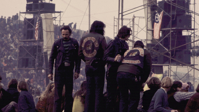 Hells Angels members standing