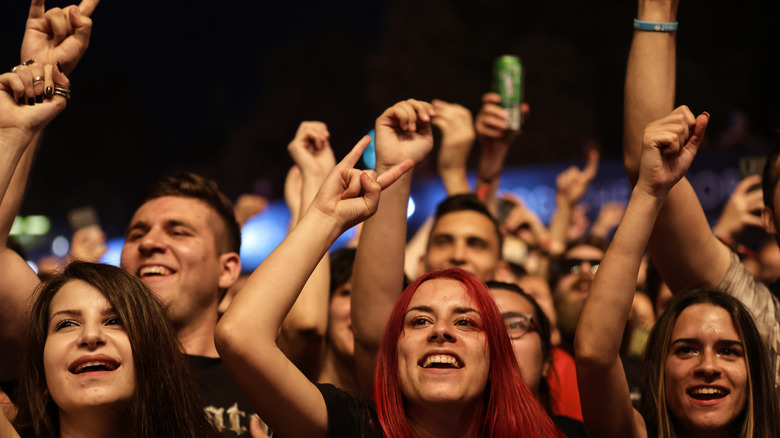 Metal concertgoers