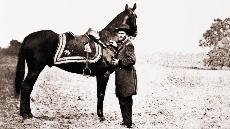 Ulysses S. Grant with his horse in 1864