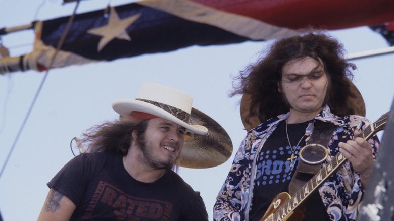 Confederate flag hangs over Lynyrd Skynyrd