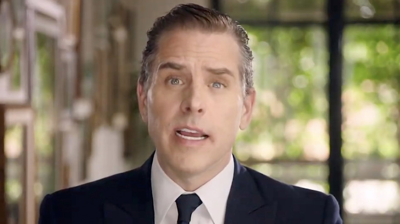 Hunter Biden speaking in a suit and tie