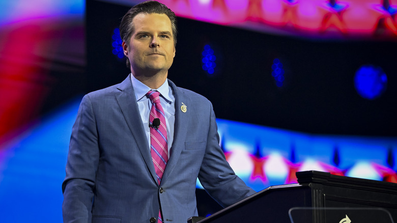 Matt Gaetz speaking on stage