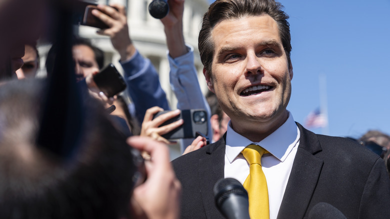 Matt Gaetz speaking in front of the Capitol