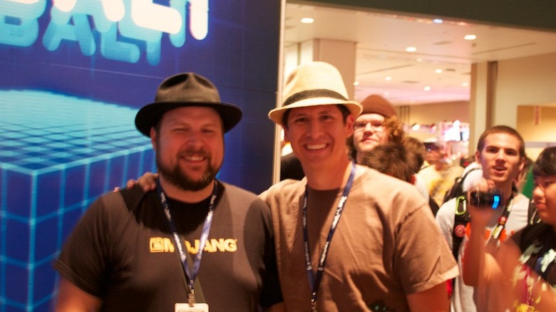 Markus Persson with fan