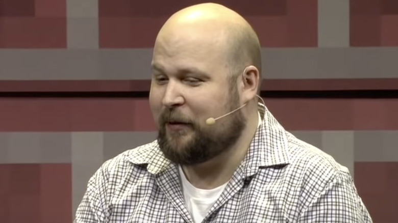 Markus Persson head mic talking