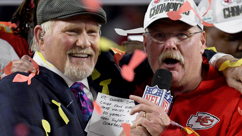 Terry Bradshaw interviewing Andy Reid