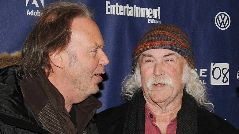 Neil Young and David Crosby talk together