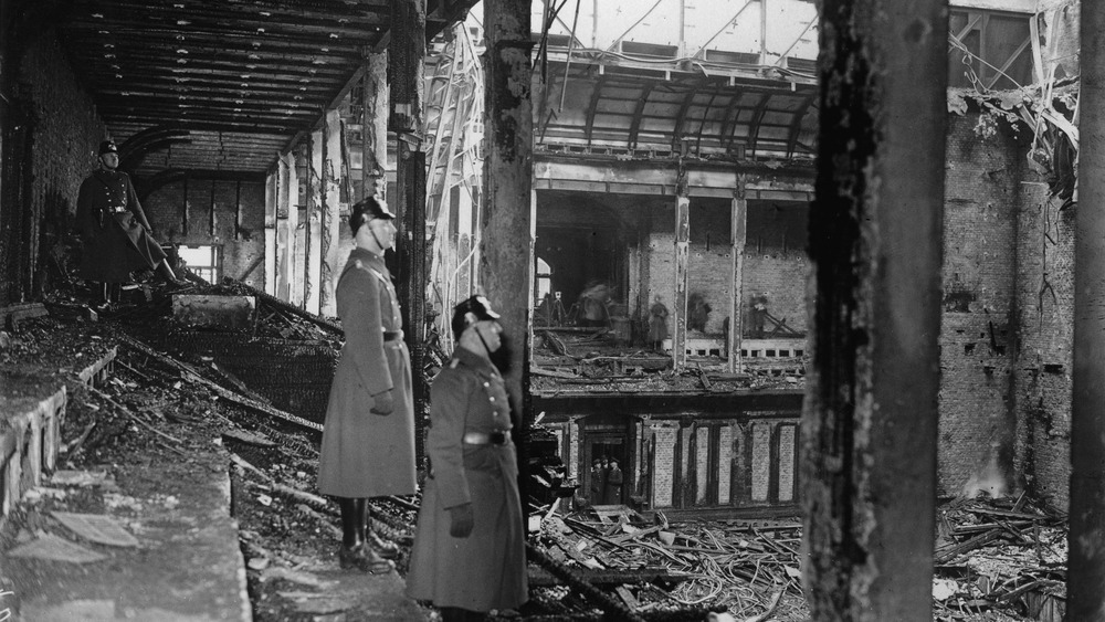 burned reichstag building