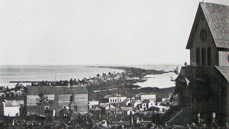 Minnesota Point from Duluth in 1875