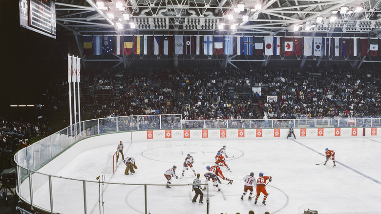Hockey game at 1984 Olympics in Sarajevo