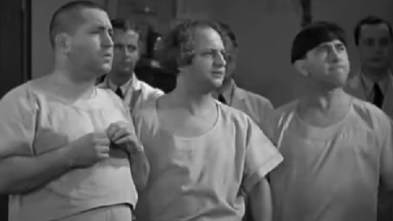 The Three Stooges in patient scrubs