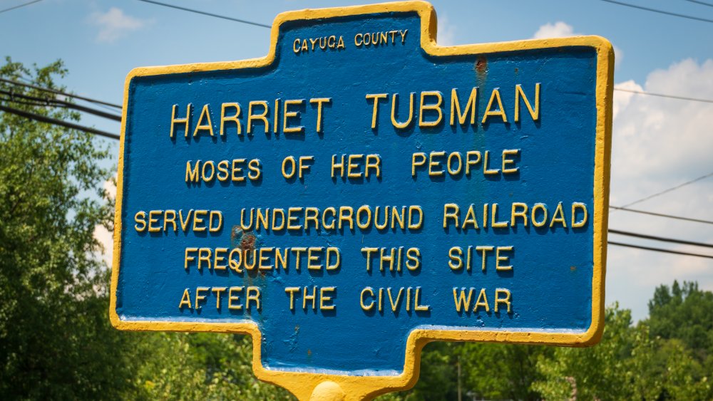 A sign at the Harriet Tubman National Historical Museum