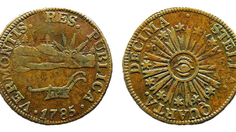 Vermont copper coinage struck, 1785–1786.