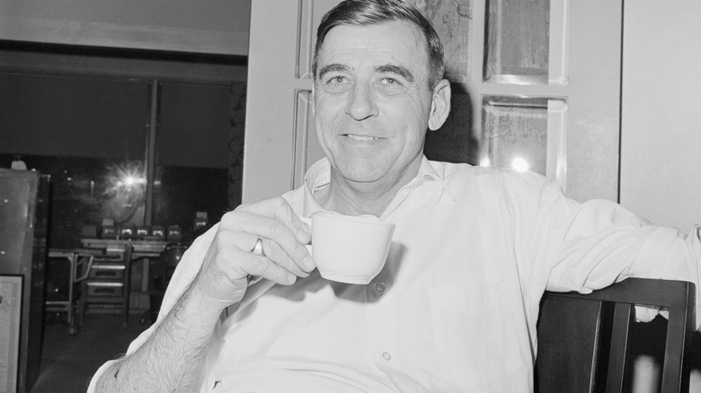 Edwin Walker drinking tea at his Dallas home