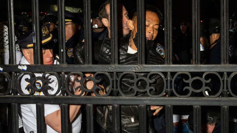 NYPD arresting protest participant