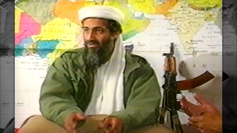 Osama Bin Laden sitting down