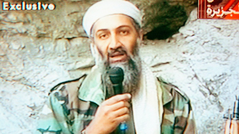 Bin Laden in cave speaking