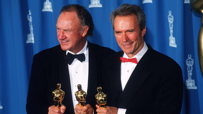 Gene Hackman and Clint Eastwood at the 1993 Oscar Awards