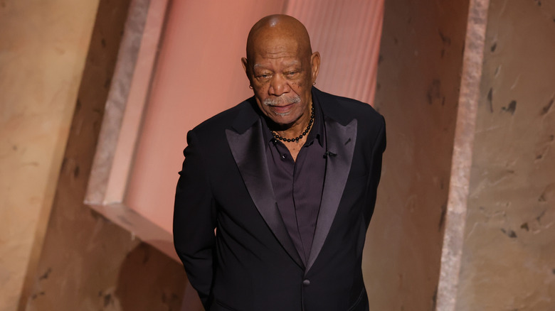 Morgan Freeman giving his tribute to Gene Hackman at the 2025 Oscar Awards