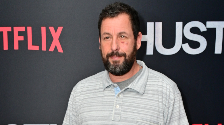 adam sandler beard scratched face Netflix event