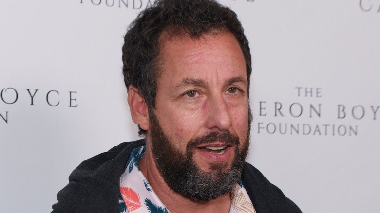 adam sandler beard mouth open at event