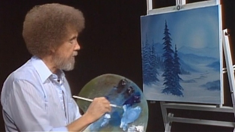 bob ross painting beach scene