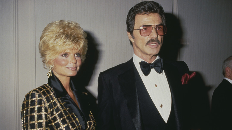 Loni Anderson and Burt Reynolds posing