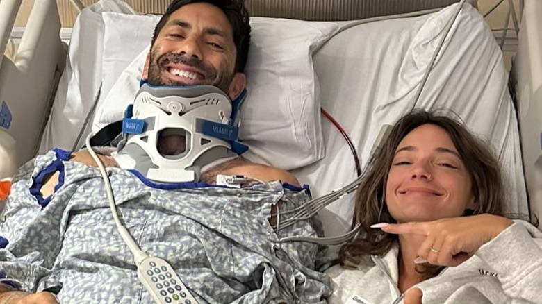 Nev Schulman, Laura Perlongo at hospital 