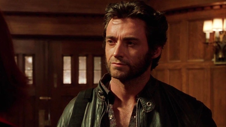 Wolverine leather jacket beard inside house