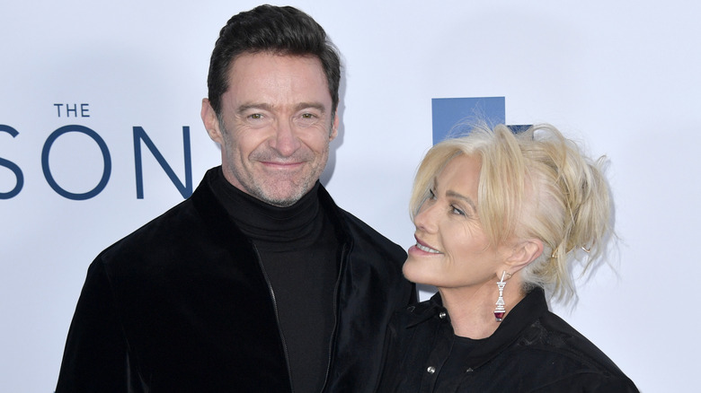 Hugh Jackman and Deborra-Lee Furness all black at event