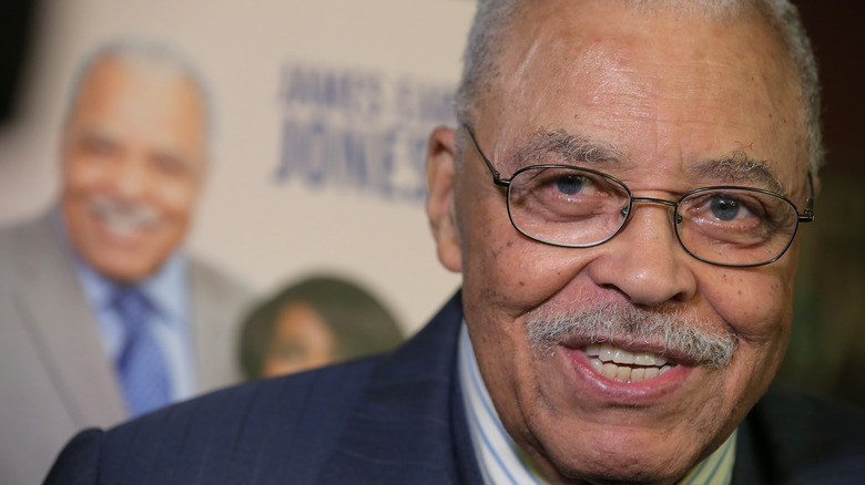 James Earl Jones smiling glasses at event