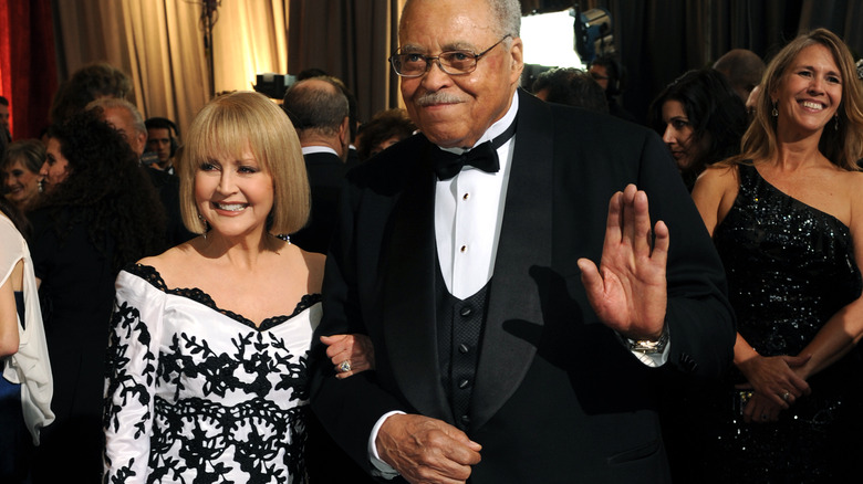 James Earl Jones Cecilia Hart smart dress smiling at event