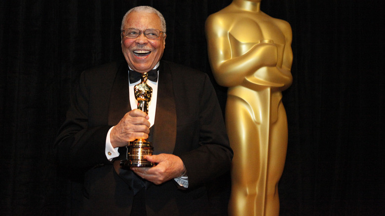 James Earl Jones smiling accepting Oscar