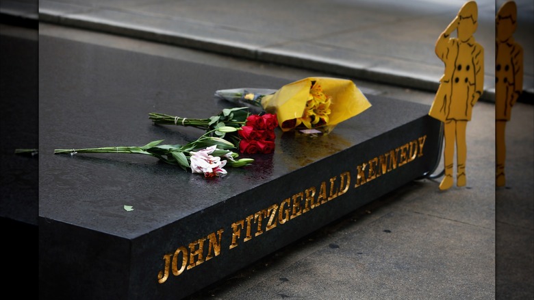 Flowers at the John F. Kennedy memorial site